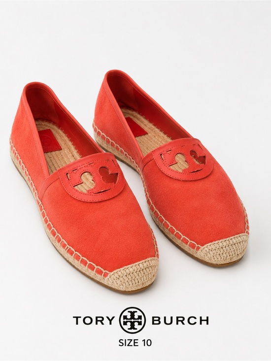 Tory Burch Shoes - ($225) TORY BURCH Sydney Orange Suede Espadrille Flats 10